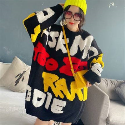 Cartoon Sweater For Women Loose Thick Western Style Women's Clothing