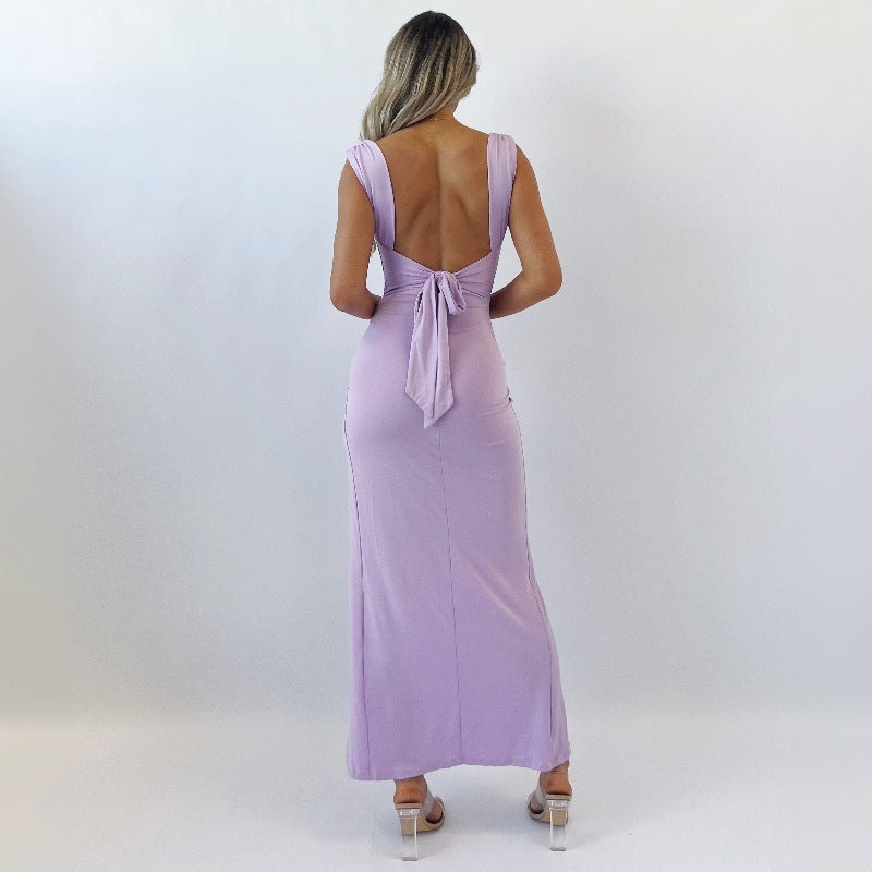Slim Sleeveless Slit Dress  Fashion Temperament Dresses For Women Clothing