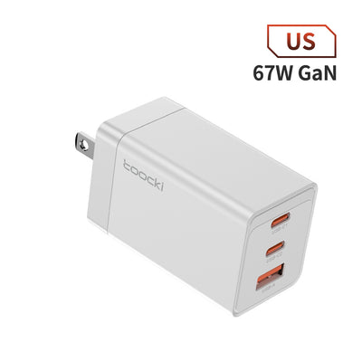 67W Pole Charger Gallium Nitride Three-port Fast Charging Charger